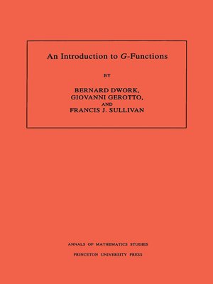 cover image of An Introduction to G-Functions